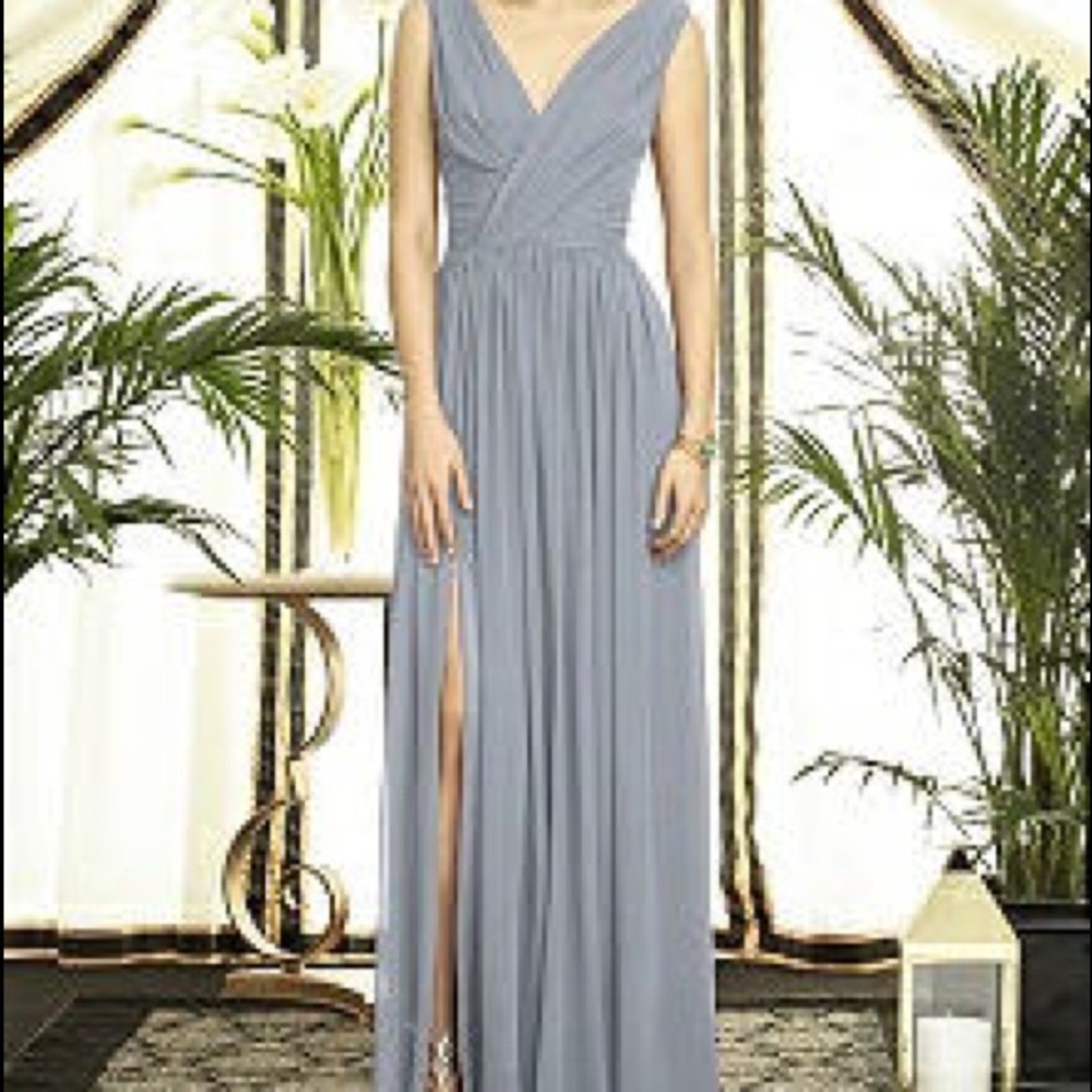 Dessy 2894 bridesmaid dress in platinum size 6