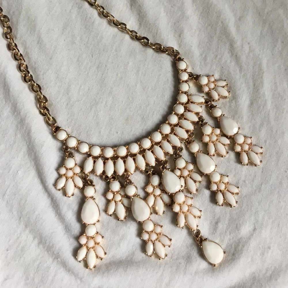 White Statement Necklace