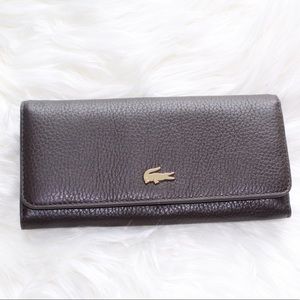 Lacoste Women's Brown Genuine Leather Wallet- OS