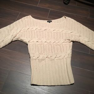 Cream off the should sweater