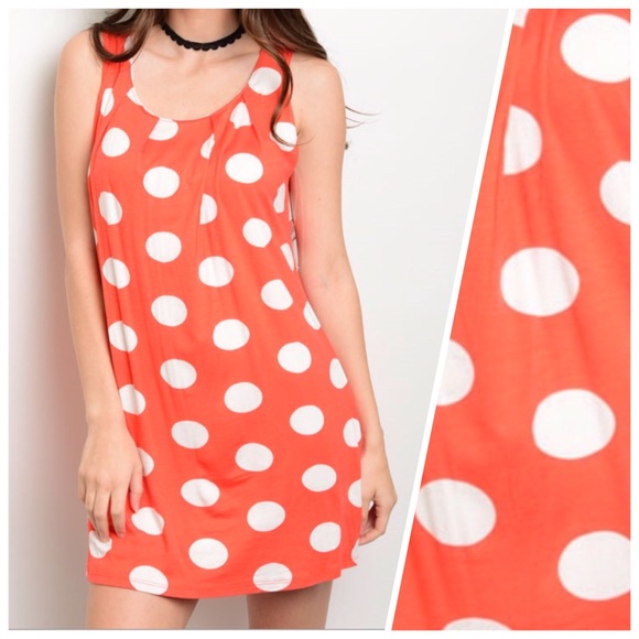 Orange White Dots Dress( MADE USA) - Picture 6 of 6