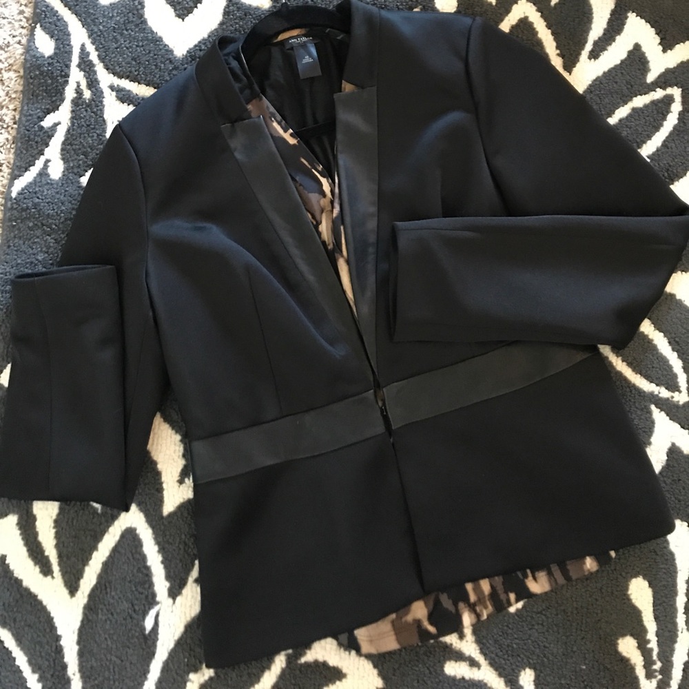 Edgy Black with leatherette trim black blazer