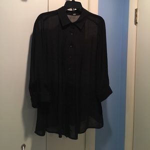 Black Sheer Tunic w/ Hint of Shimmer