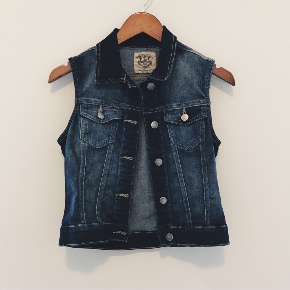 Cute Love Culture Denim Vest!