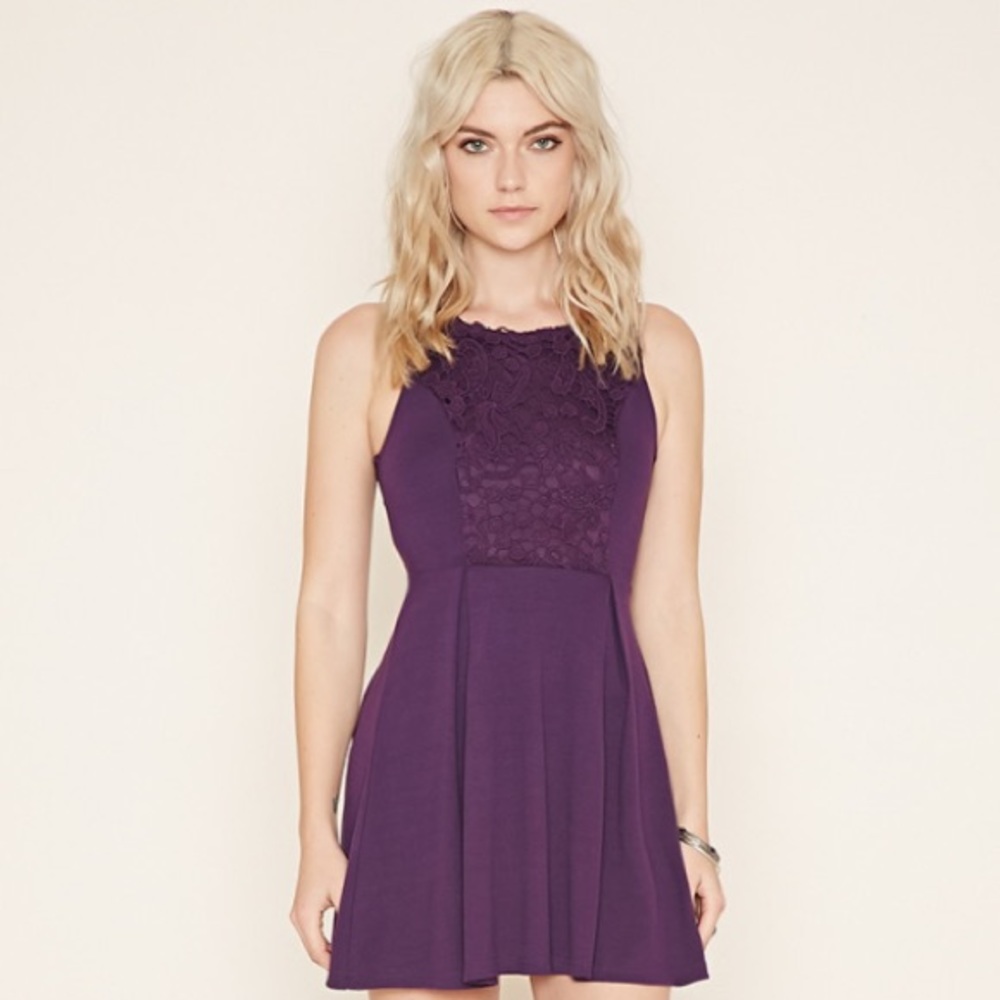 Purple Mini Skater Dress