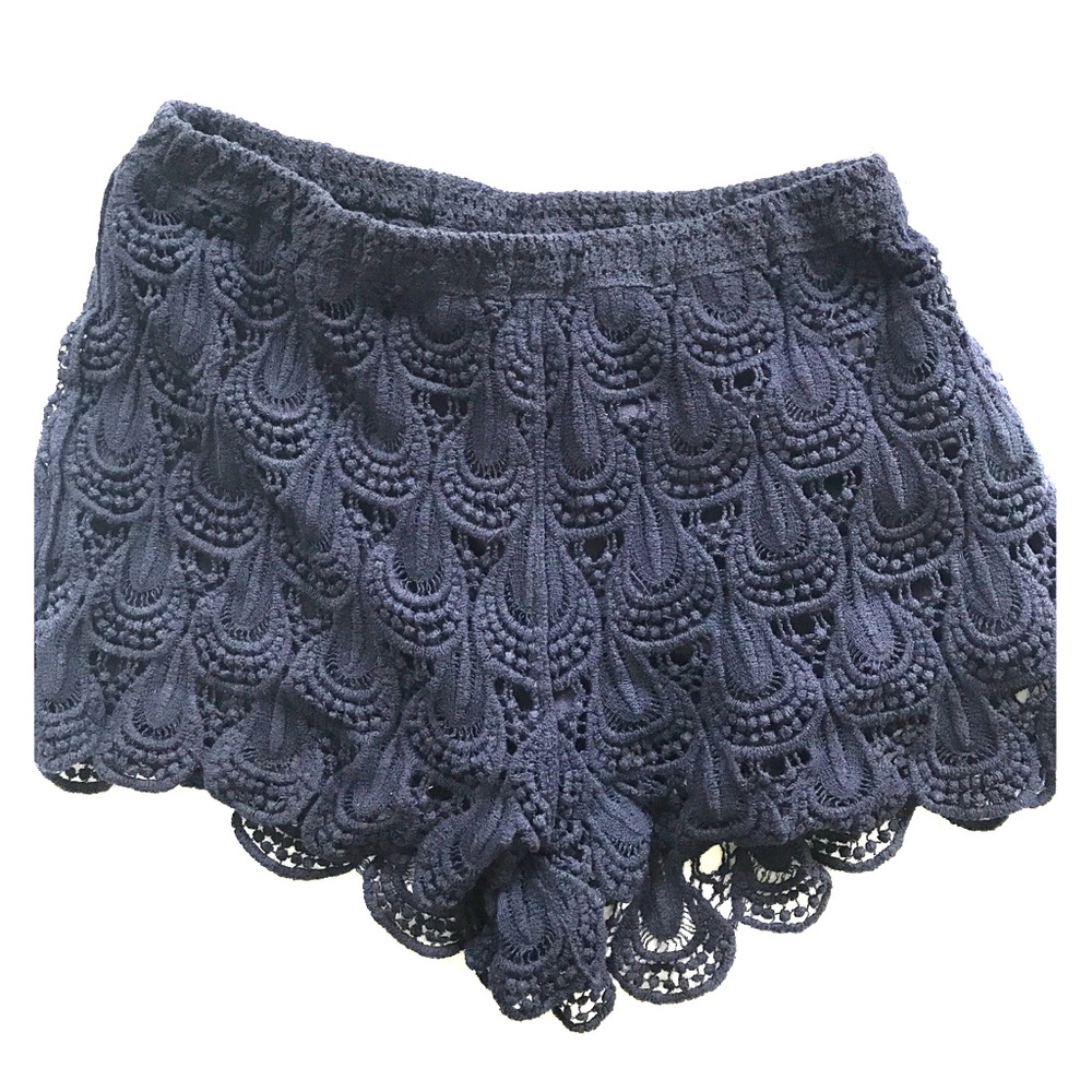 Navy blue lace shorts