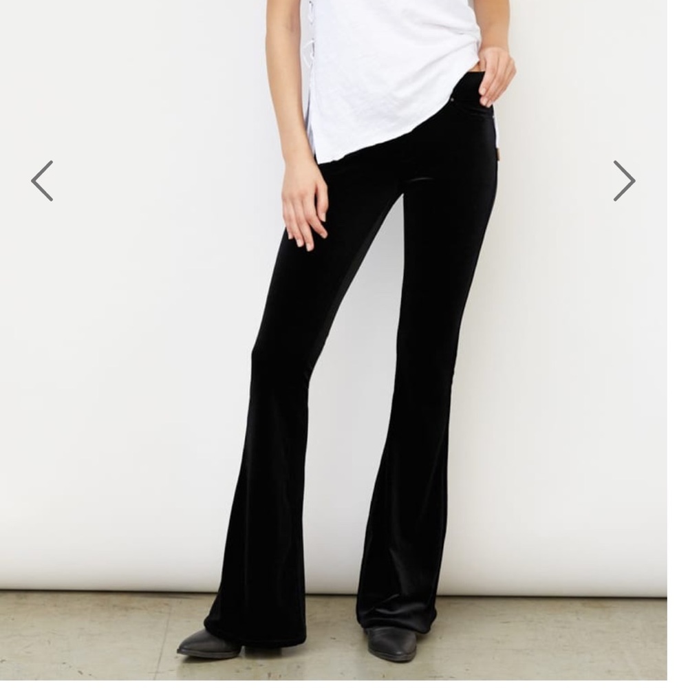 Velvet black flare pants