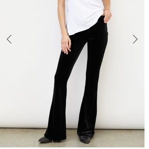 Velvet black flare pants