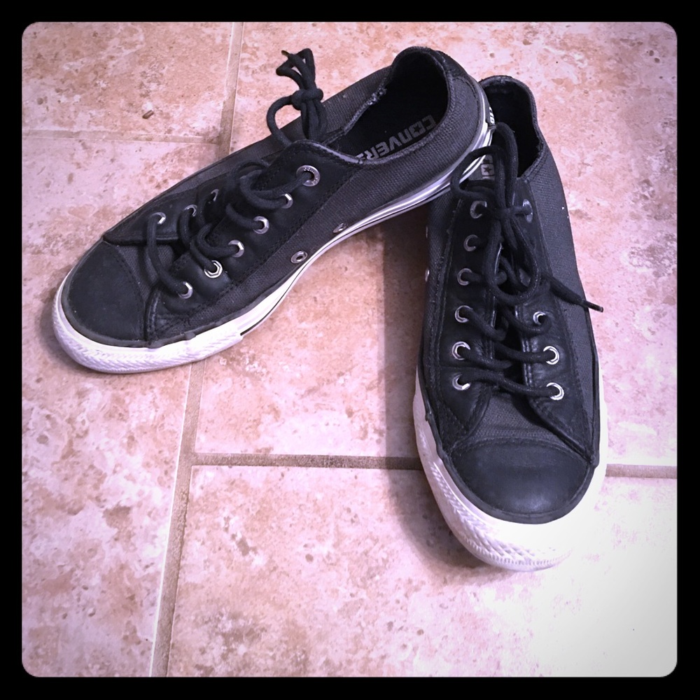 Black Converse low tops