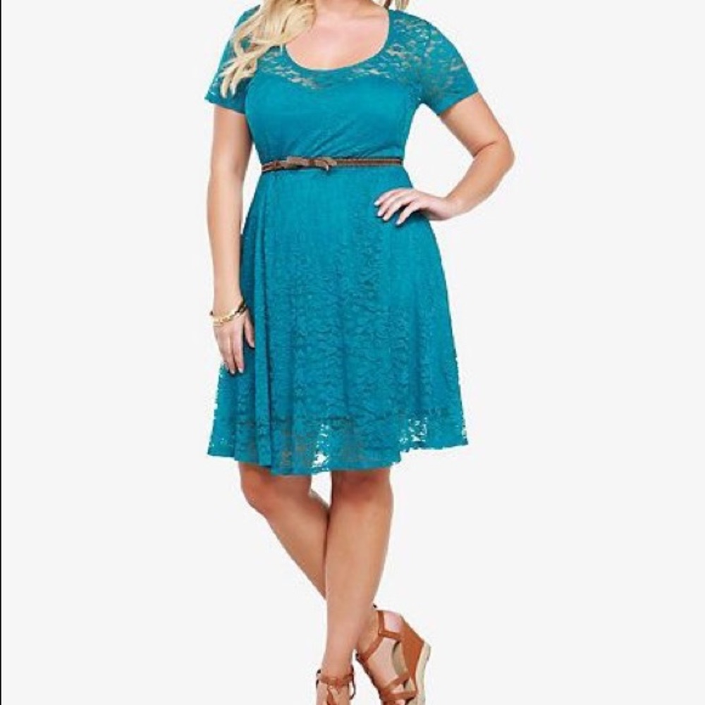 Teal Blue Lace Torrid Dress