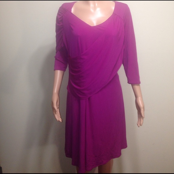 NWT Women's Fuchsia B Slim Wrap Dress Plus Size 1X - Picture 1 of 6