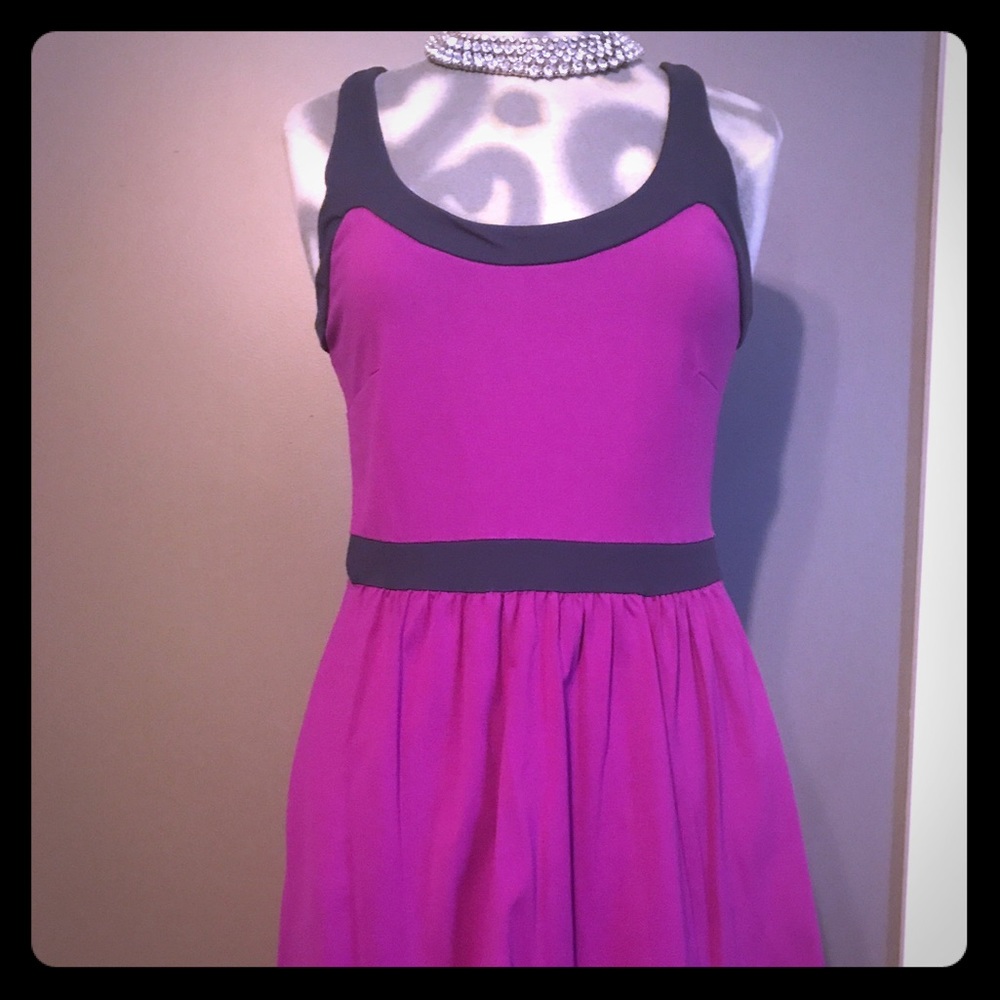 Cynthia Rowley Zipper Back Purple & Gray Dress