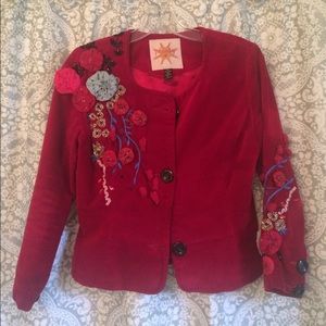 Festive red blazer