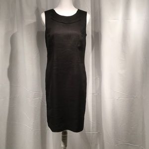 Sleeveless Black Linen Sheath Dress