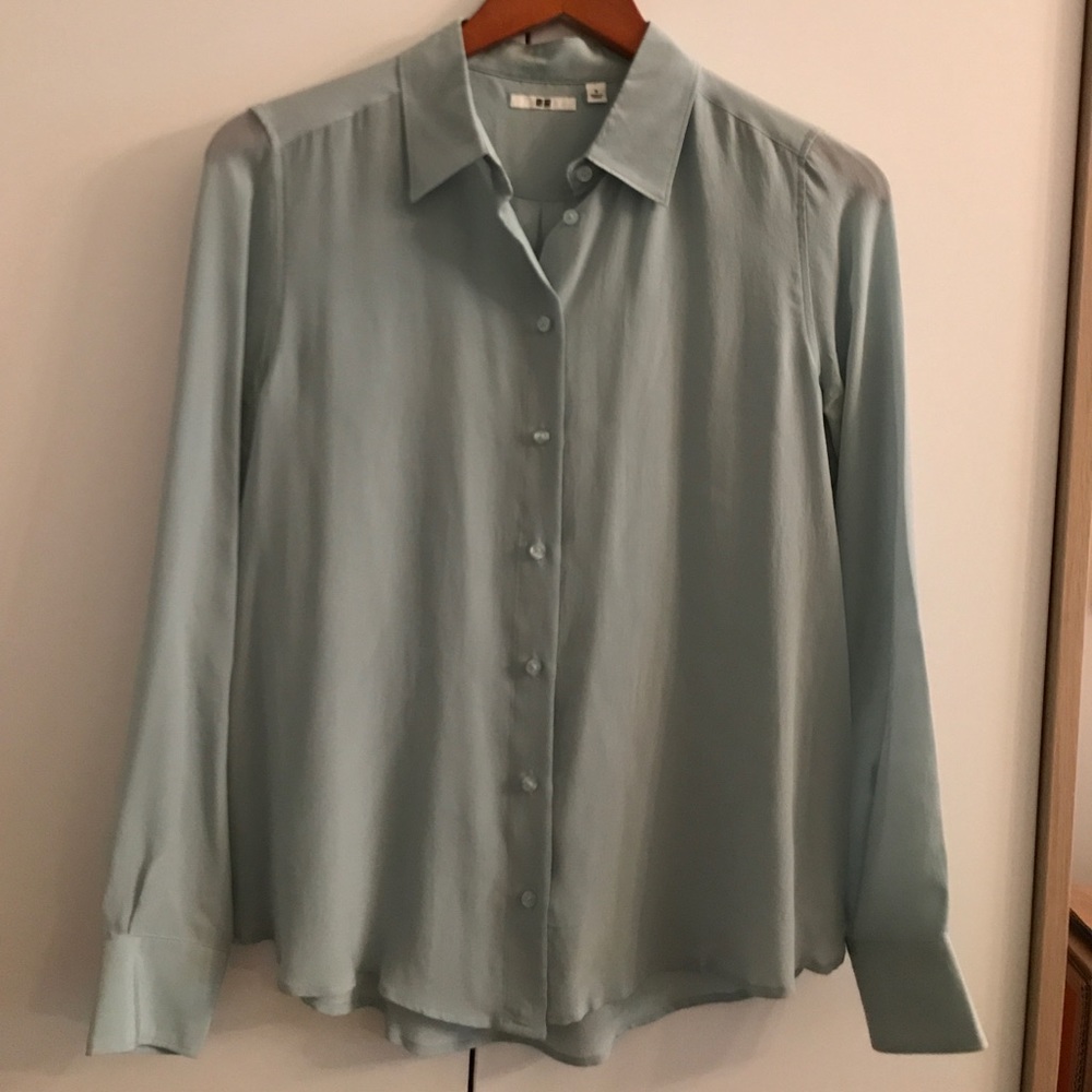 Uniqlo 100% Silk Button-Down Shirt