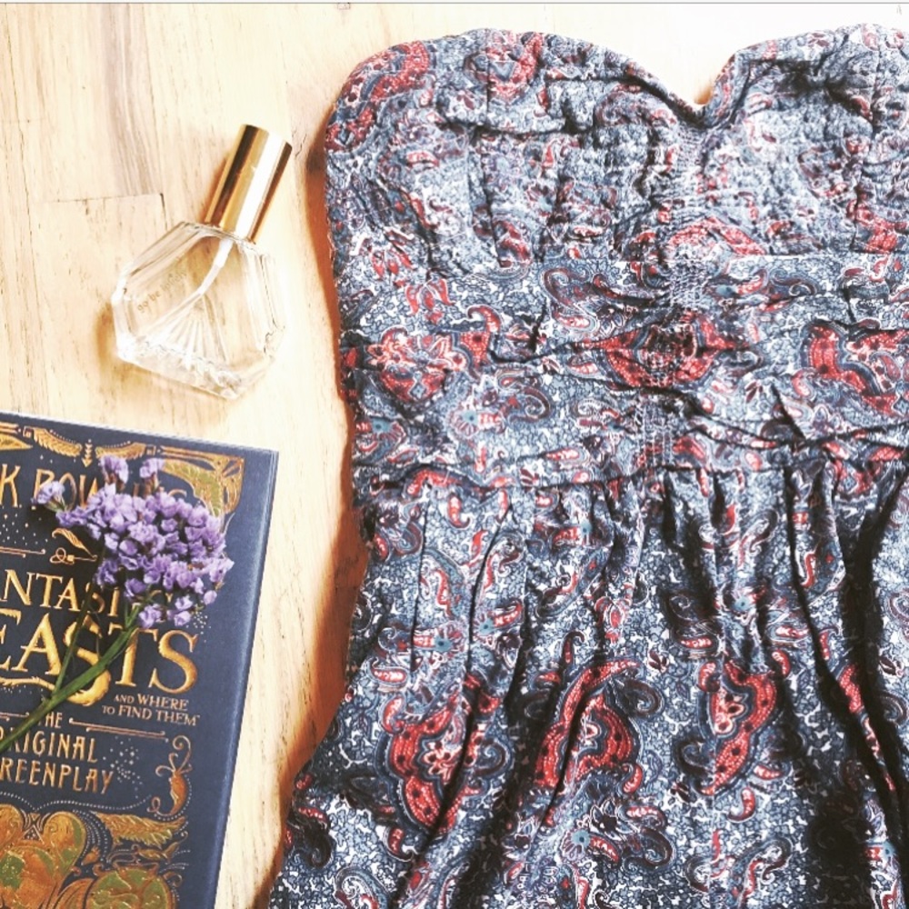 Band of gypsies printed strapless dress