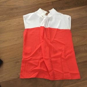 Coral and white Gucci top