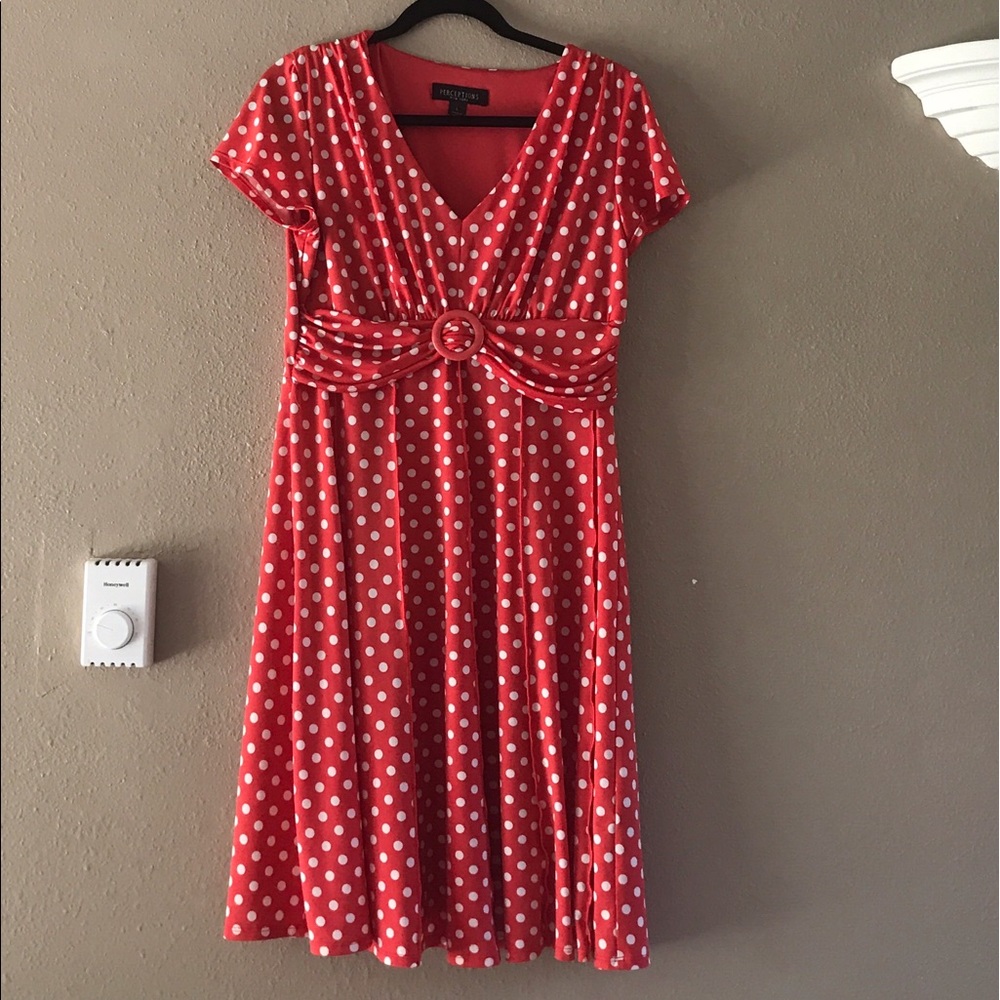 SOLD Orange polka dotted dress