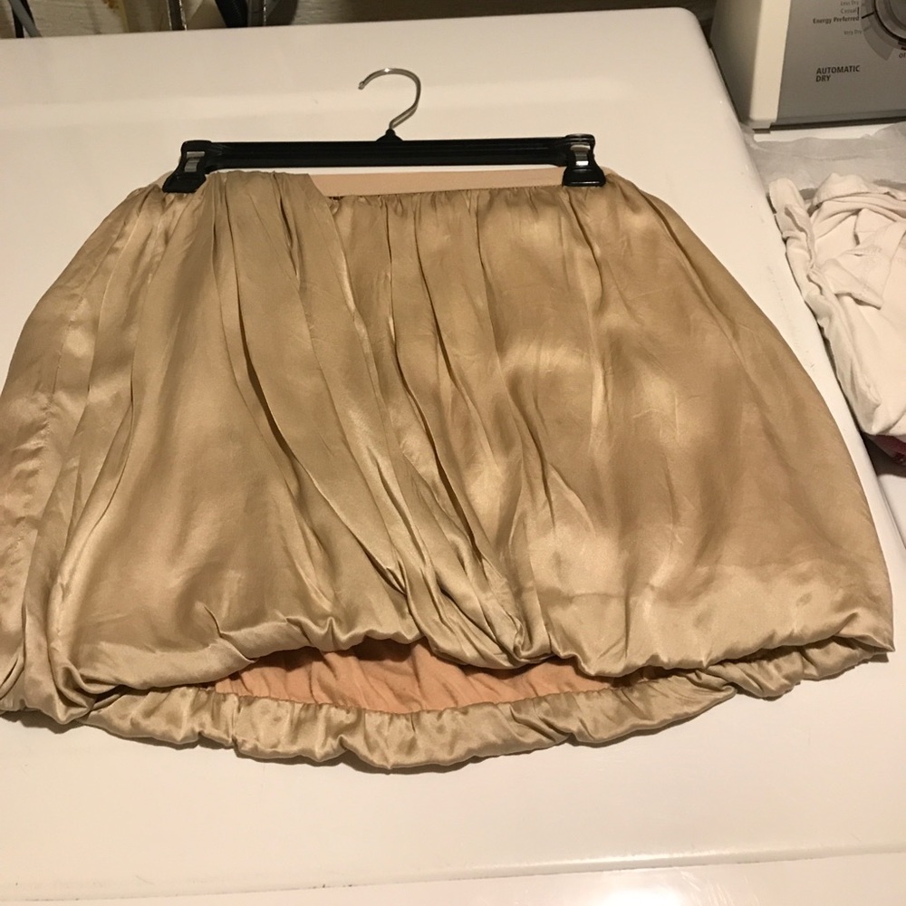 Gold silk skirt