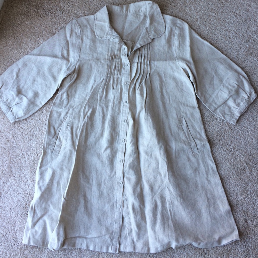 Linen shirt dress