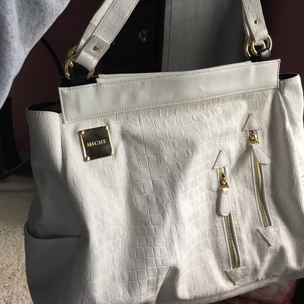 Miche White Shell and Base w/ Extra Strap Set