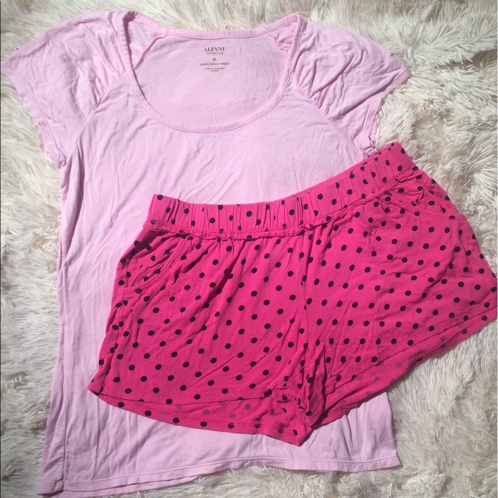 Pink PJ Set/ Polka Dot Bottoms