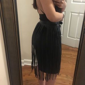 Vegan Leather Fringe belt