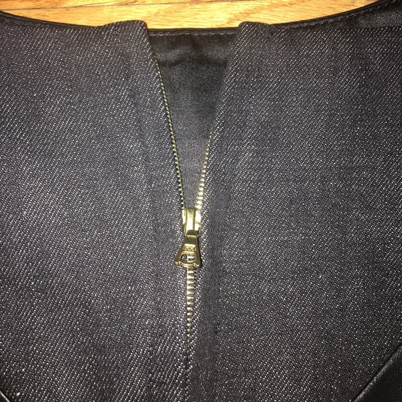 N+C Black Leather & Denim Top - Picture 3 of 5