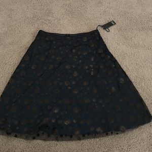 Teal and black sequence skirt