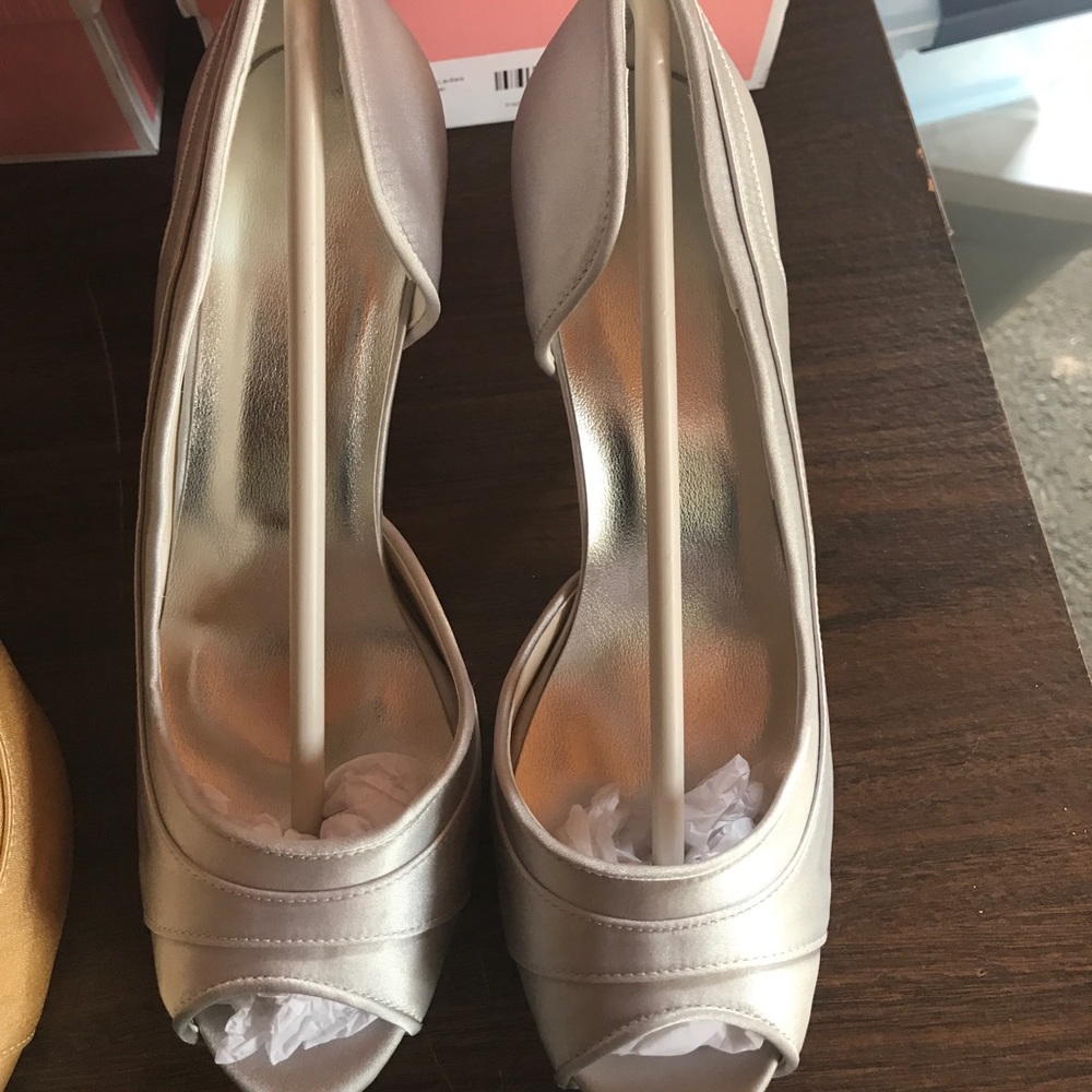 Silver Lace & Satin Wedding Footwear