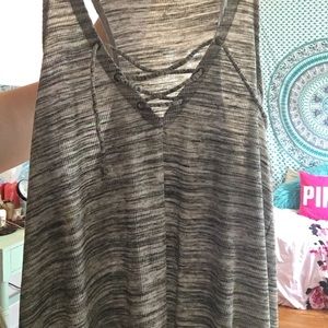 Hollister tank top with lace up front size large
