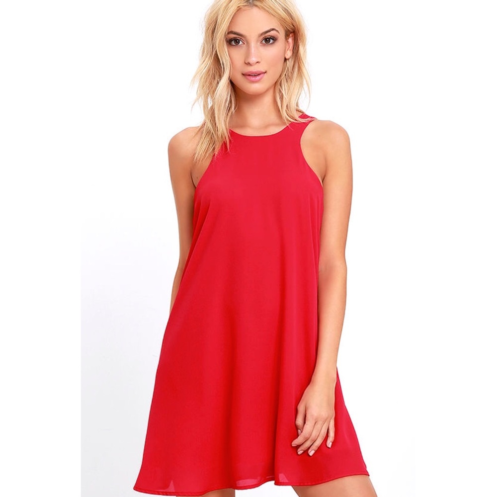 Bright Red Shift Dress