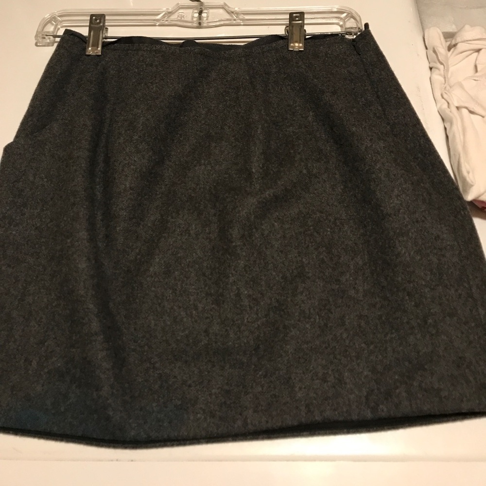 Grey wool j crew skirt