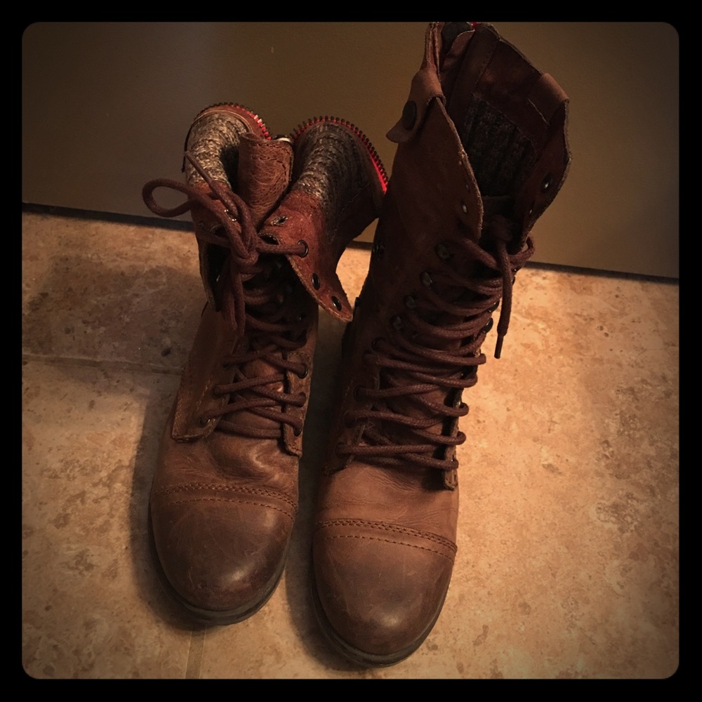 Steve Madden brown combat boots