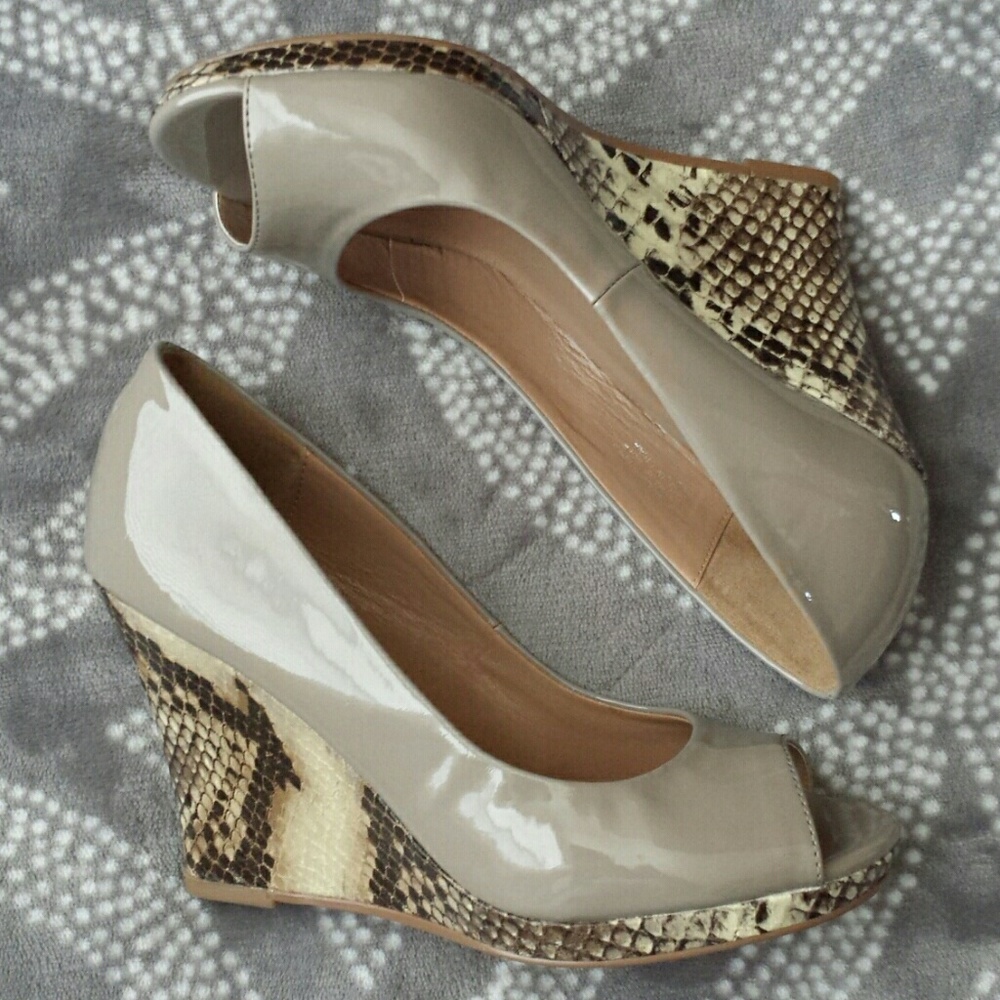Patent Leather Peeptoe Wedges
