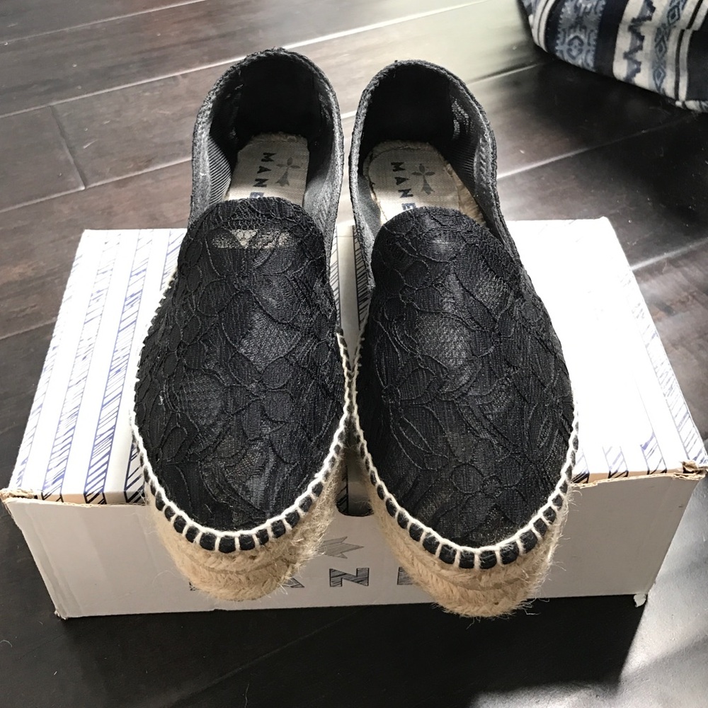 Manebi Lace Platform Espadrilles