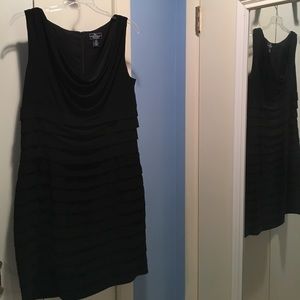 Black Tiered Ruffles Sleeveless Dress