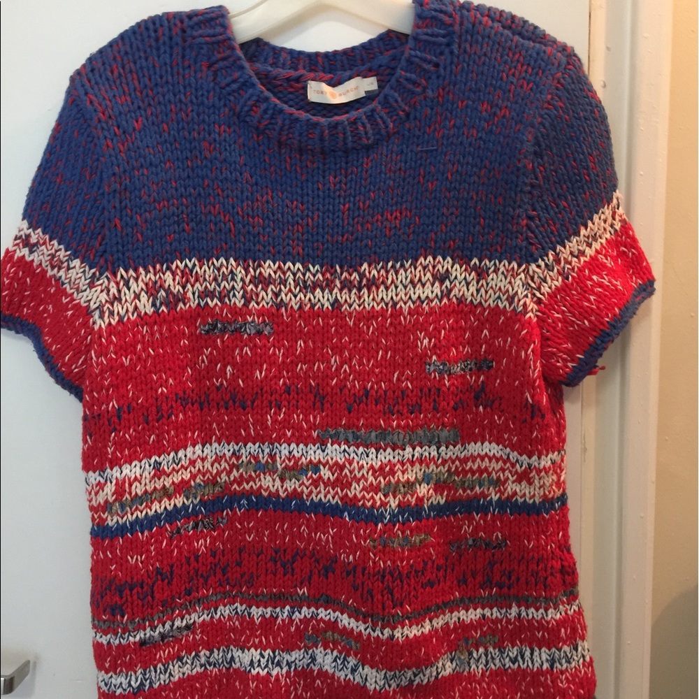 Short-sleeved Tory Burch cotton sweater