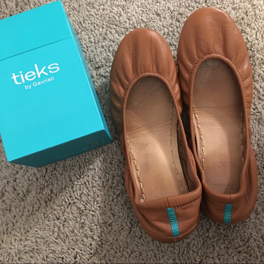 Tieks Chestnut Classic Flats with Box