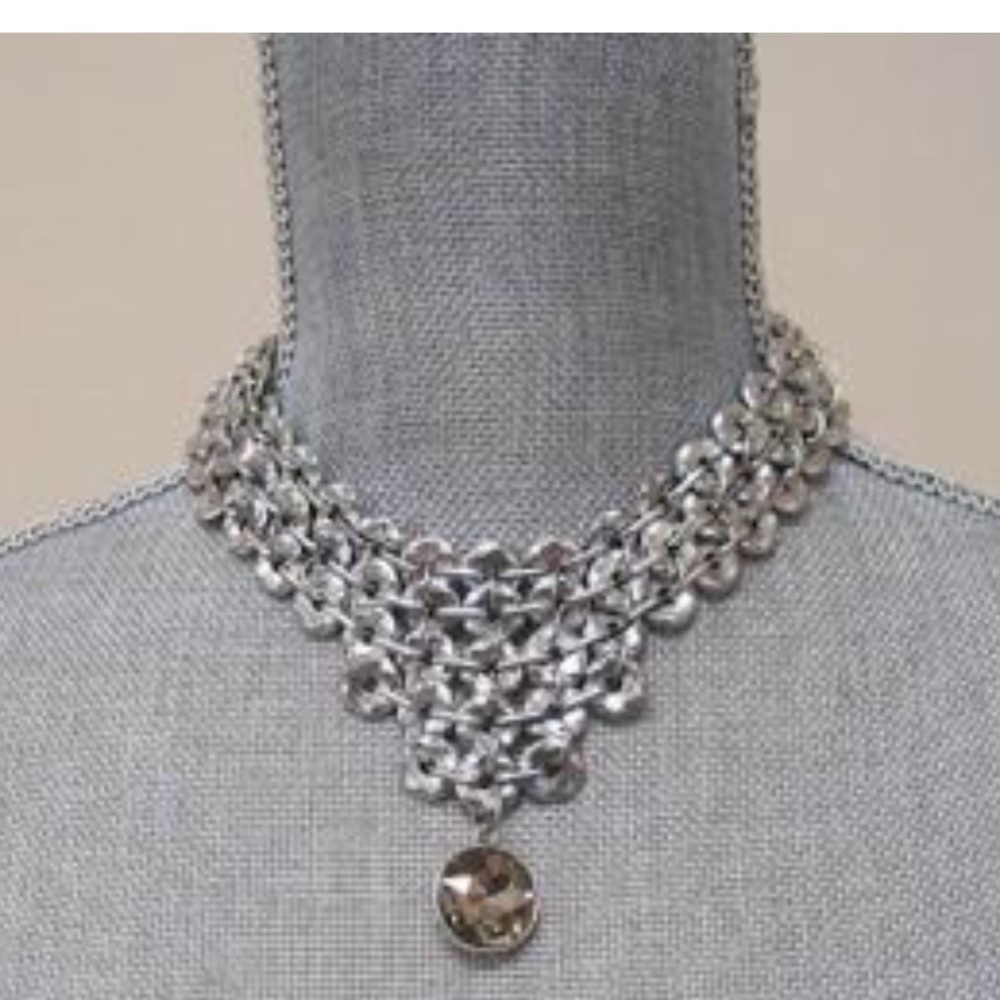 Antiqued Silver & Topaz Designer Necklace-NWT-Boutique