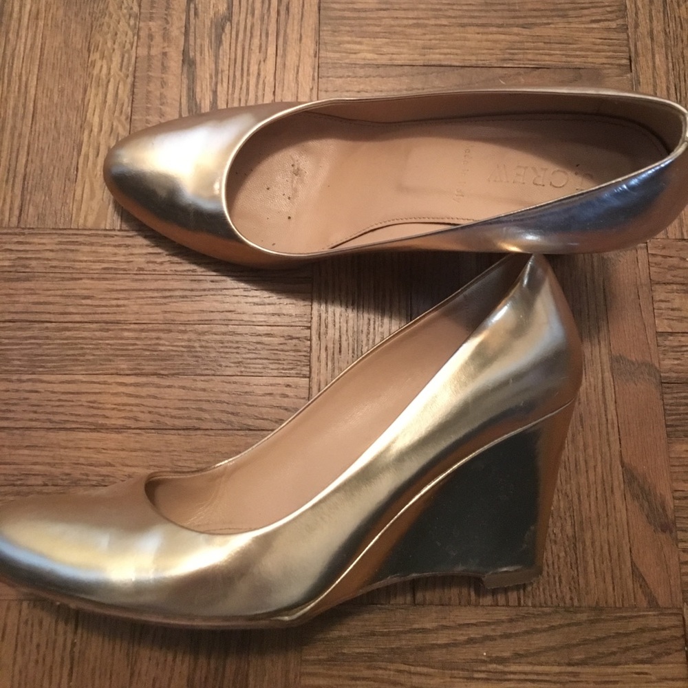 J Crew Martina Metallic Wedges