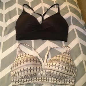 Two 38D Victoria Secret racer back bras.