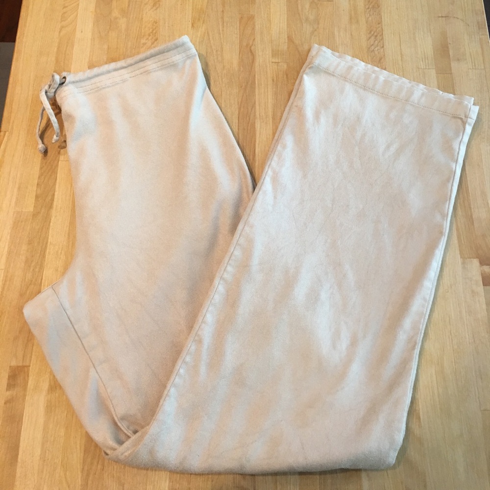 Khaki Calispia Suede-like Pants