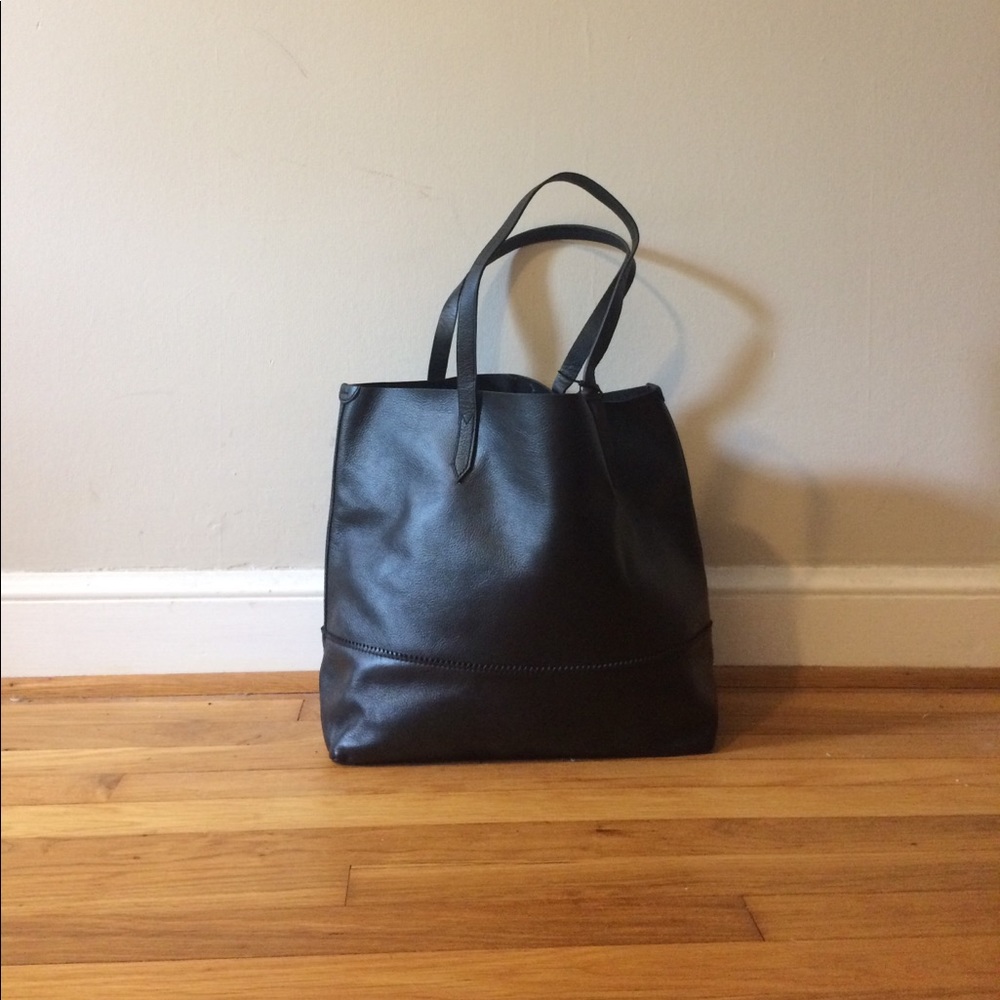 J.Crew Black Leather Tote