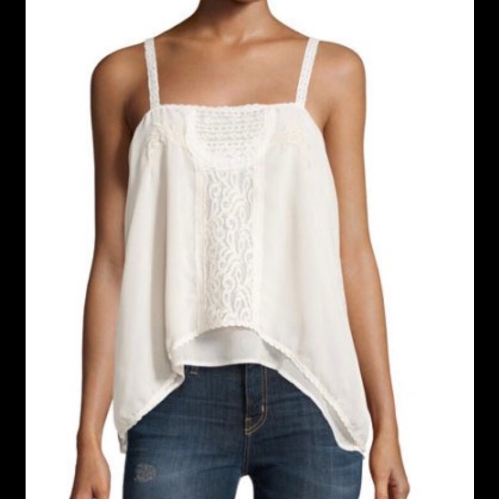 Romeo & Juliet Couture Sheer Top with Lace Trim