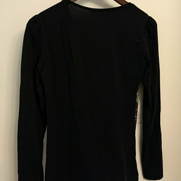 Love2Wait navy long sleeve maternity shirt - Picture 2 of 2