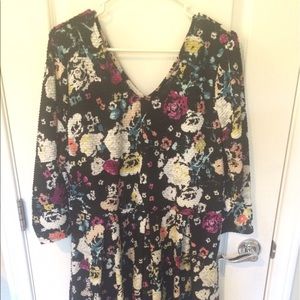 Born Famous Rose Gold Zipper Floral Dress