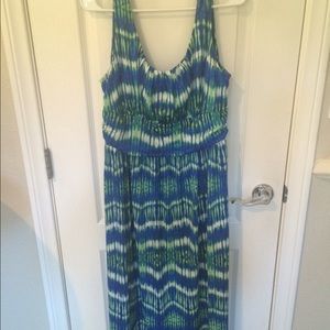 Blue and Green Tie Dye Dress