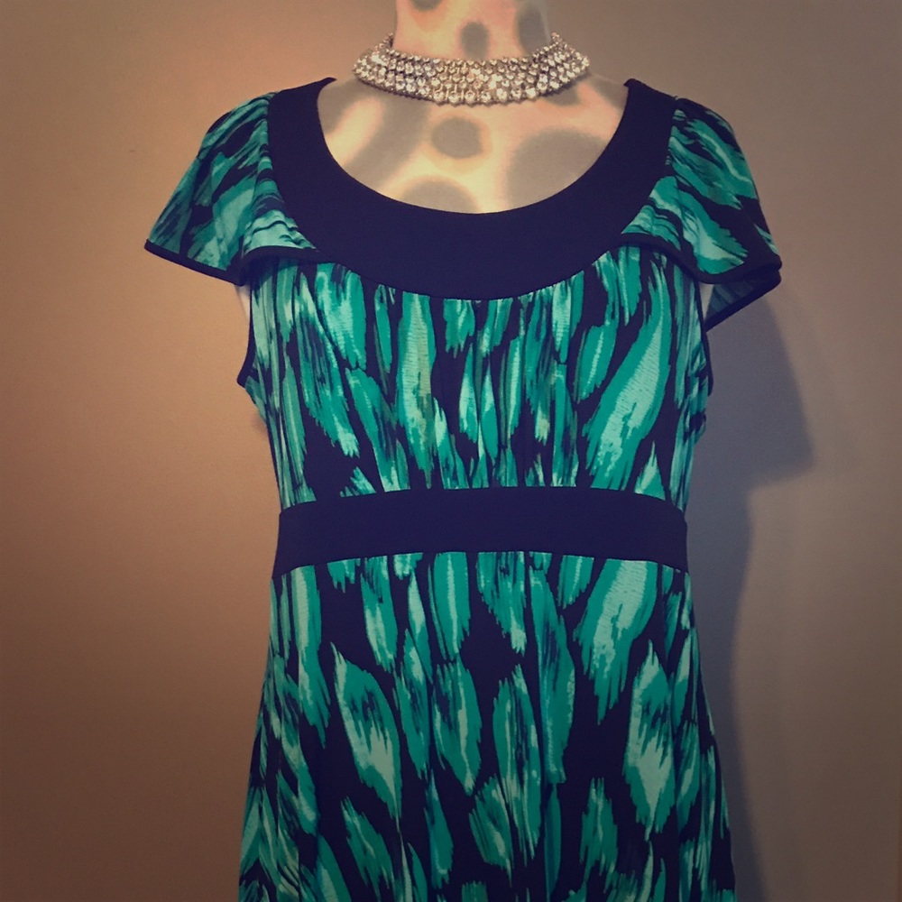 Apt 9 Stretch Print Dress, Size Large