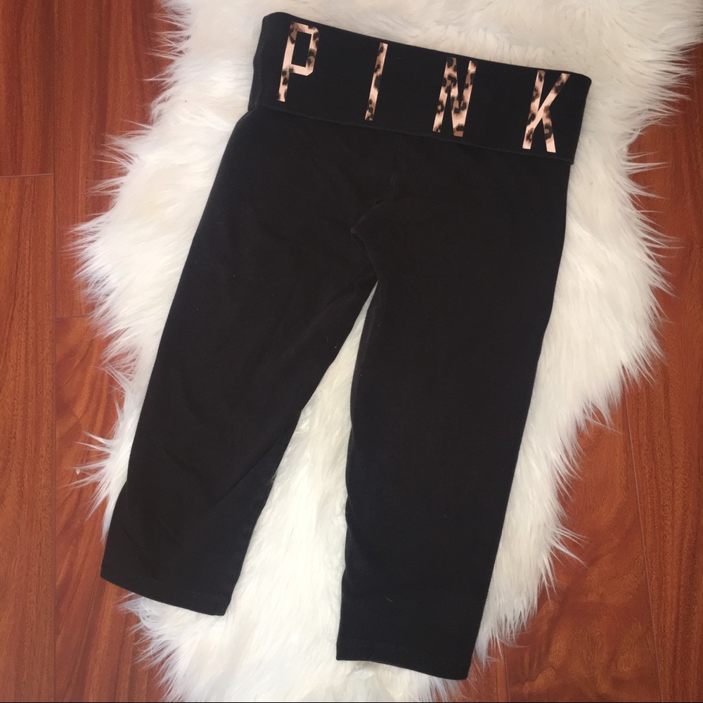 ❌SOLD❌ VS Pink Fold Over Crop Leggings